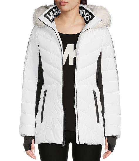 michael kors long white puffer coat|Michael Kors puffer coat sale.